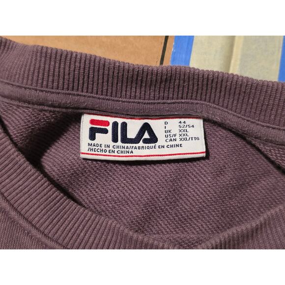 Fila Sweatshirt Womens Size XXL French Terry Elastic Hem Stretch Purple - Picture 7 of 9